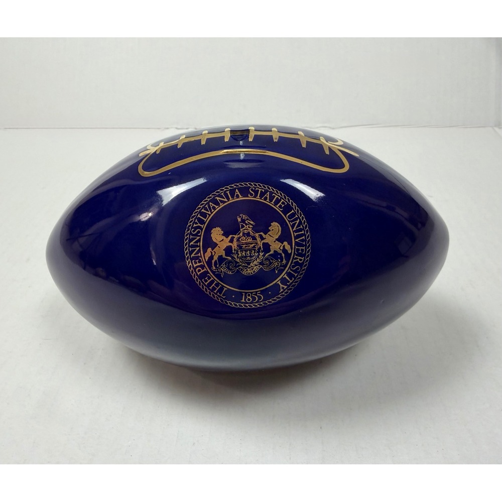 Penn State University Football Piggy Bank Ceramic Blue Gold Nittany Lions Decor